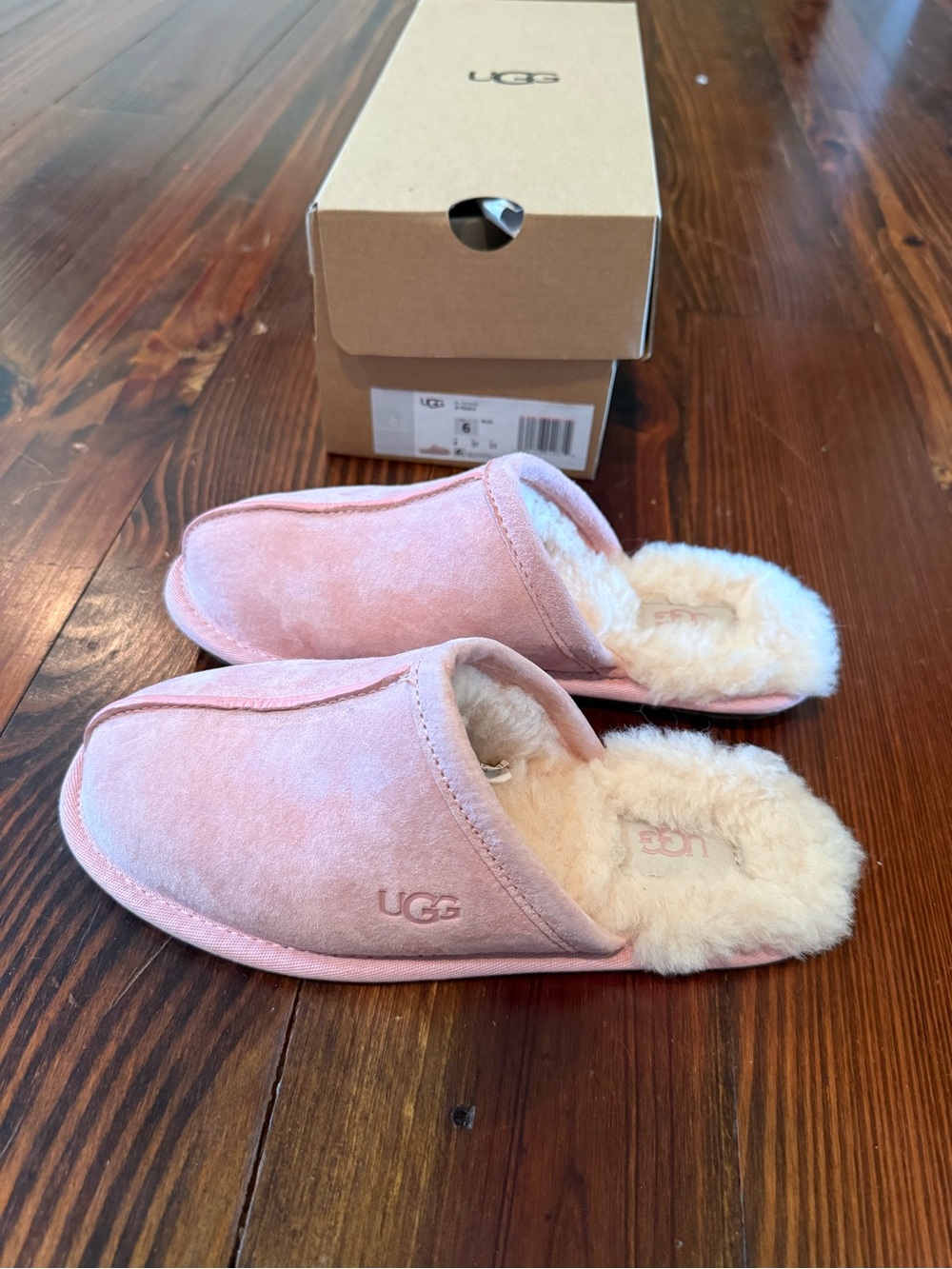 NWT UGG Pink Suede Wool Slippers